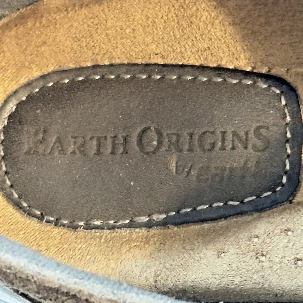 Earth Origins Dover Gray Leather & Suede Shoes Women's 8W Bungee Lace Slip on